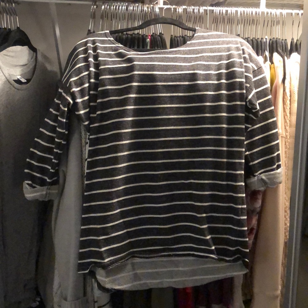 Striped Charcoal & White Sweater